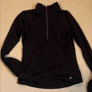 Women's Black Long Sleeve Quarter Zip